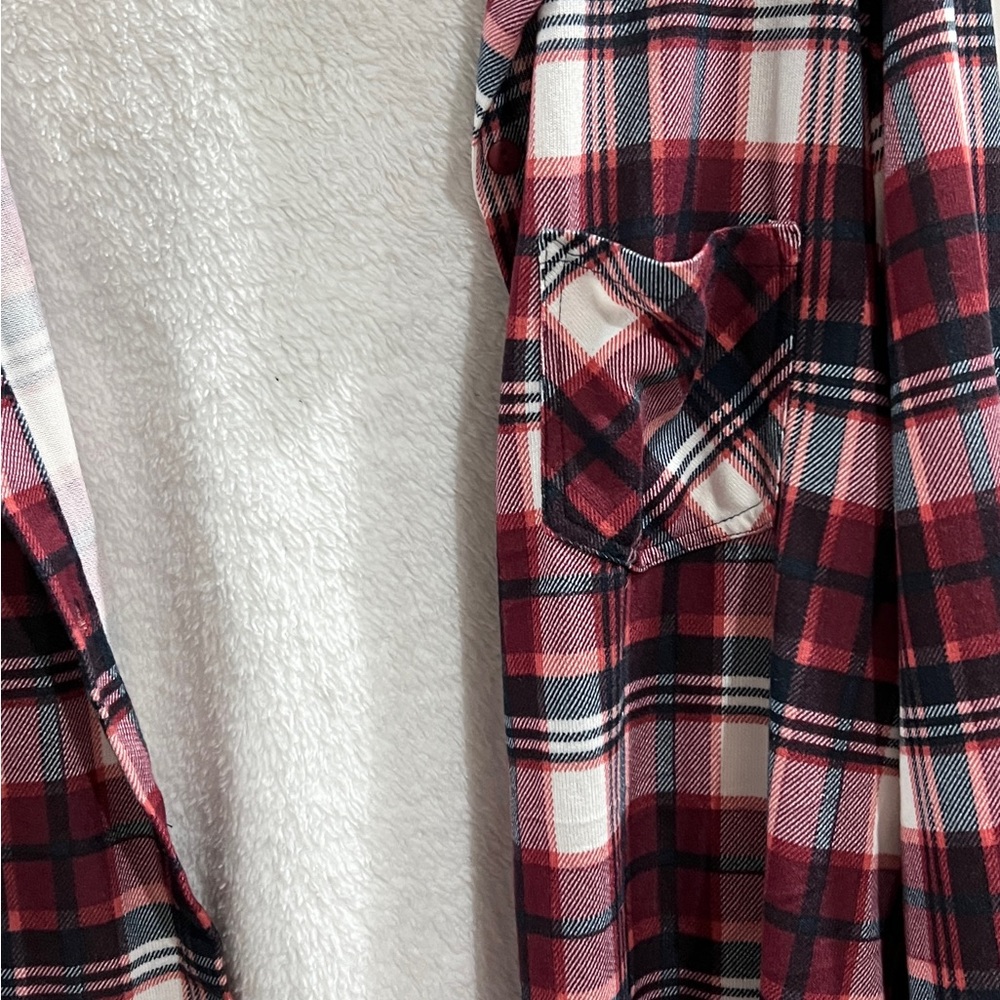 Eden & Olivia Plaid Button Down Shirt with Faux Sherpa Lining, Size 1X, SO SOFT! - Picture 6 of 8